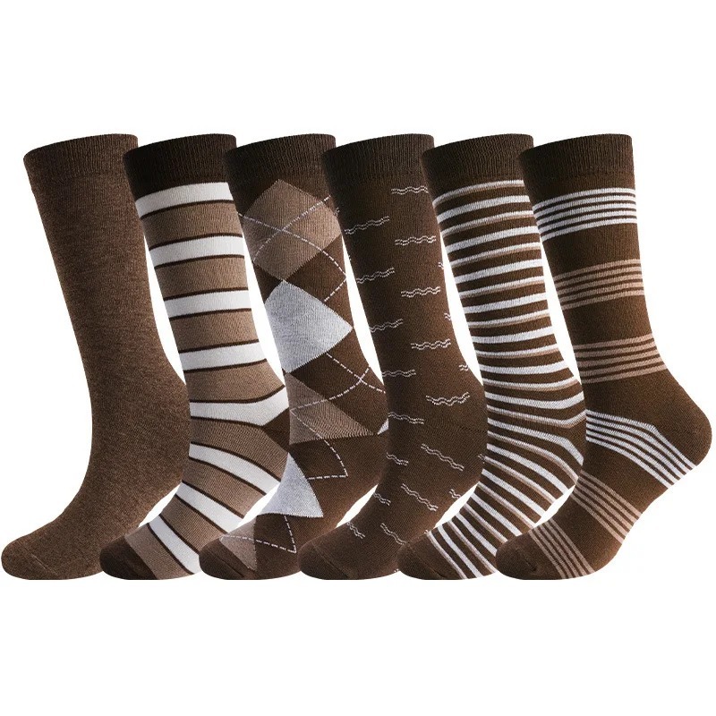 6 Pairs Vintage Brown Argyle S - Dress Sock Men recension och pris