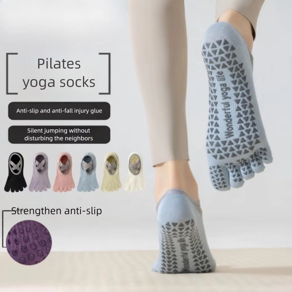 Women Cotton Five Toe Yoga Soc - Grip Sock Yoga recension och pris