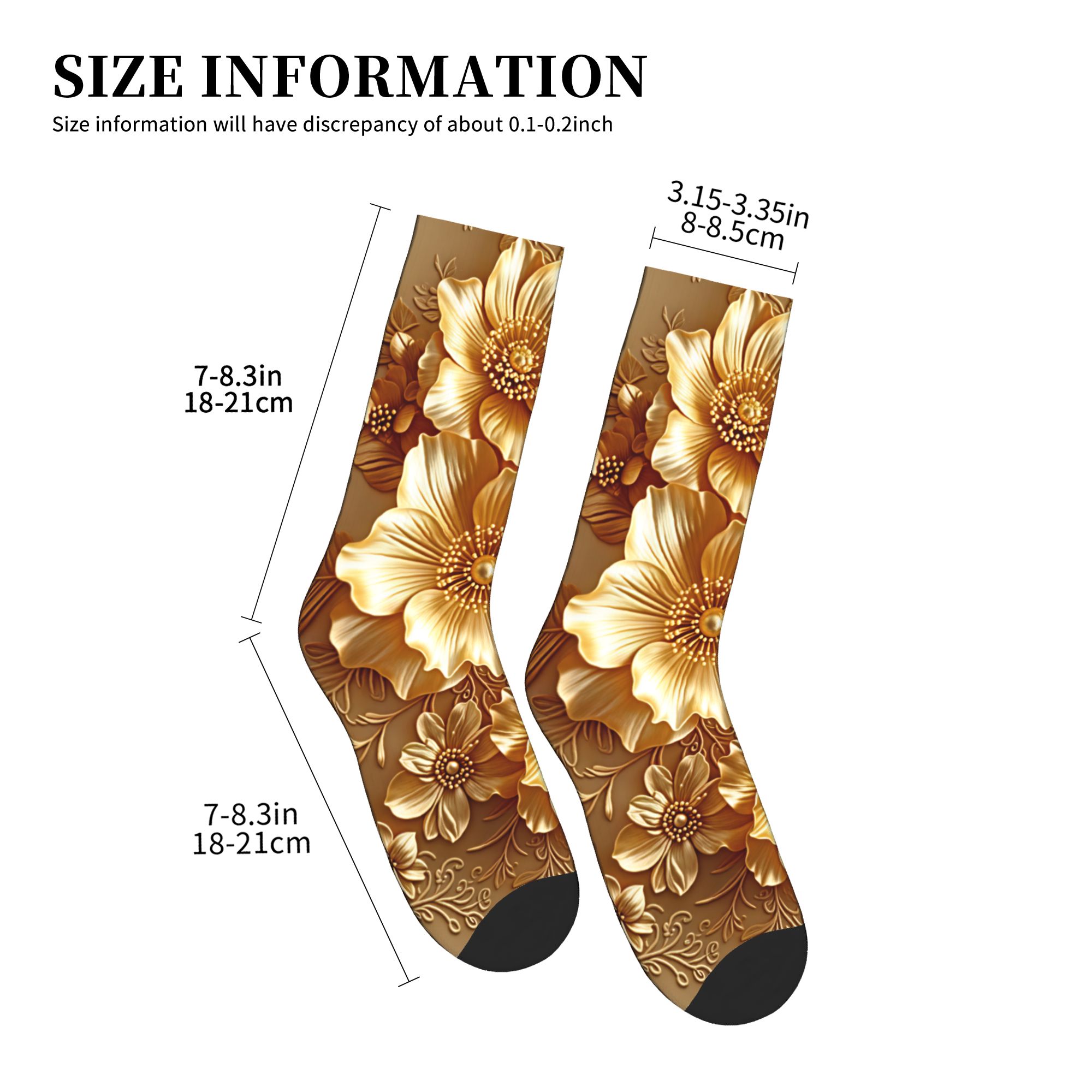 3D Embossed Golden Floral Seam - Dress Sock Men recension och pris