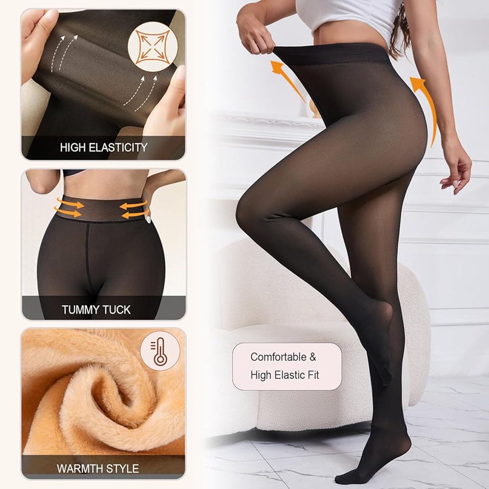 Thermal Fleece Lined Tights On - Tights Pantyhose Sheer recension och pris